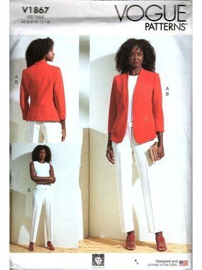 Vogue V1867 Misses 6 to 14 Anne Klein Jacket and Pants Size Uncut Sewing Pattern